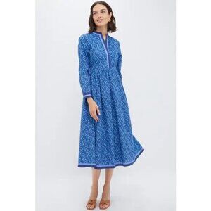 HYACINTH HOUSE Navy & Cerulean Floral Nancy Midi Dress Size M  NWT